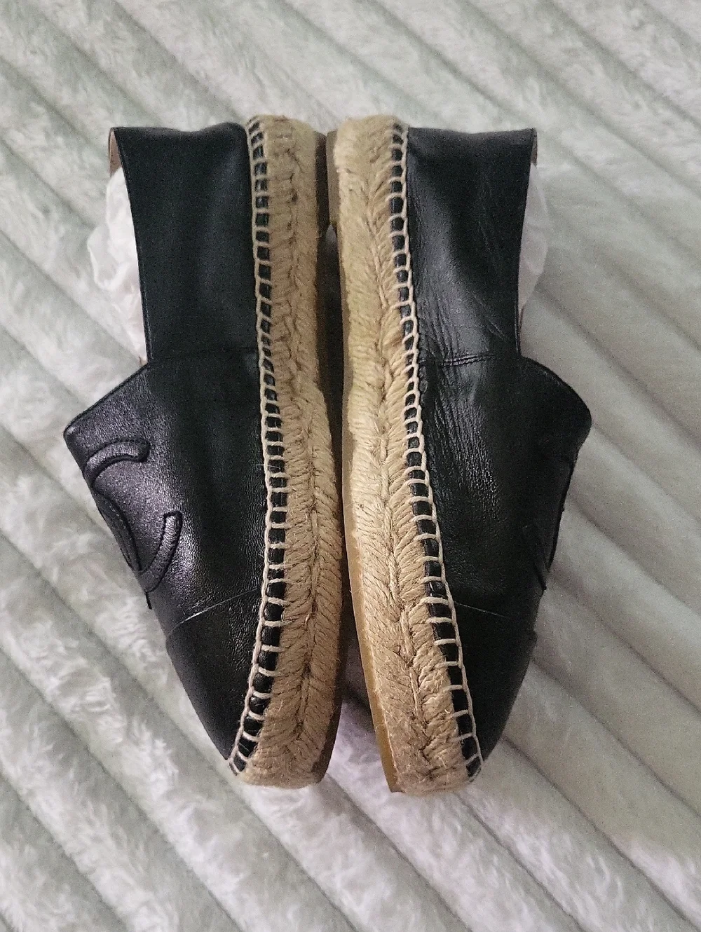 Chanel Lambskin CC Espadrilles  Black